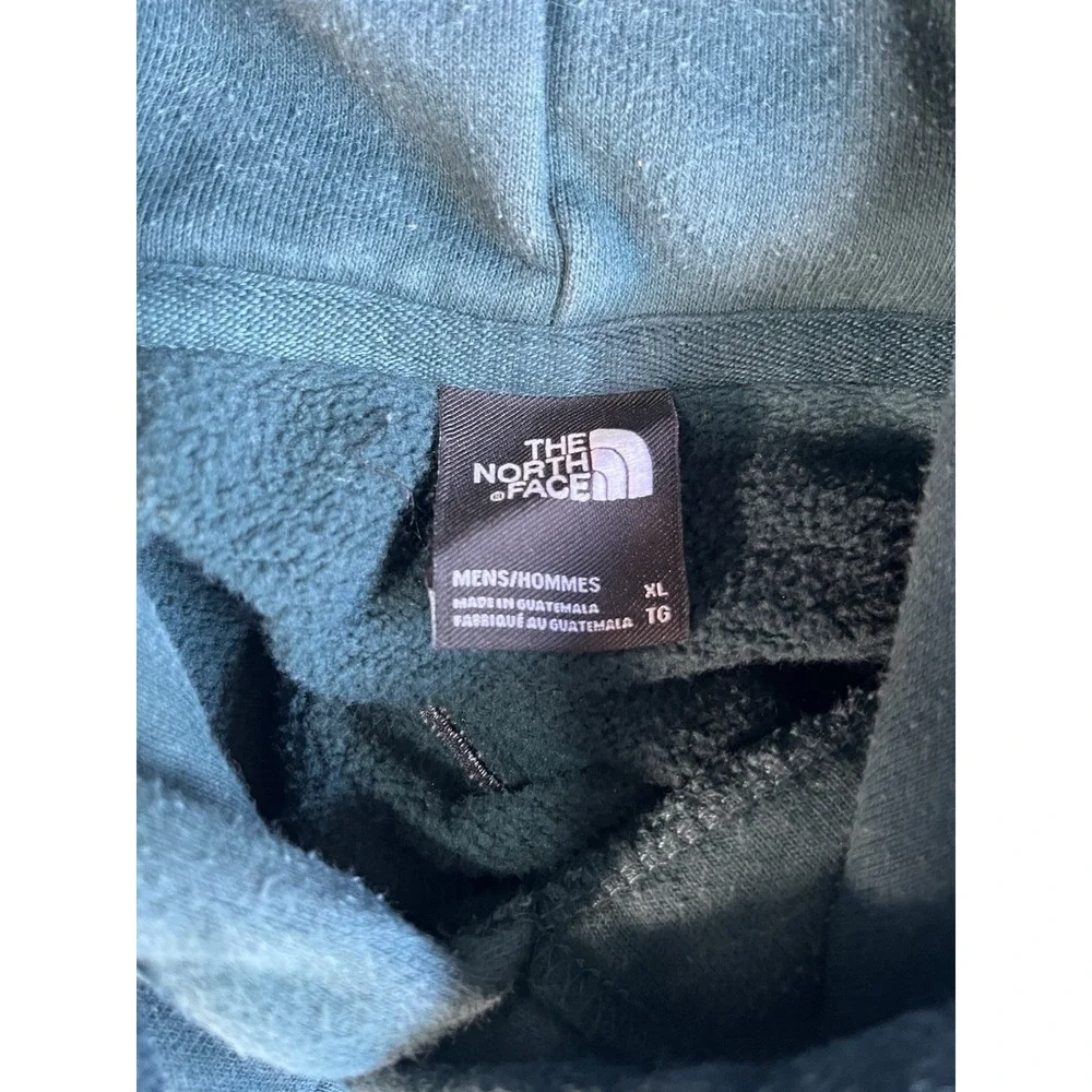 The North Face Men's XL Blue Solid Fleece Pullover Hoodie Logo Kangaroo Pocket